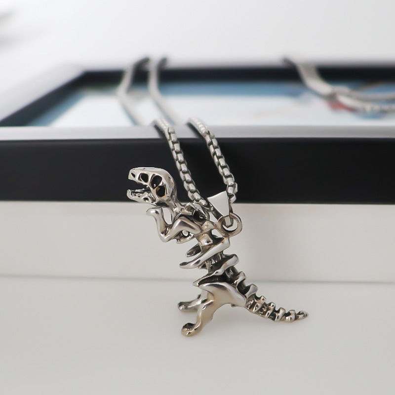 Wholesale Creative Dinosaur Skeleton Pendant Personalized Retro Alloy Necklace