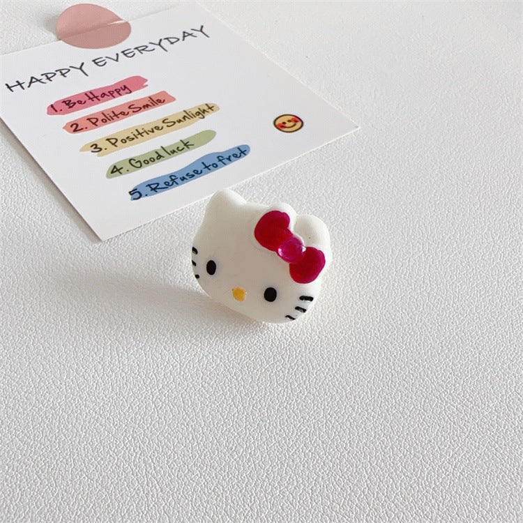 Wholesale  Acrylic Cute Sweet Smiling Cat Puppy Ring