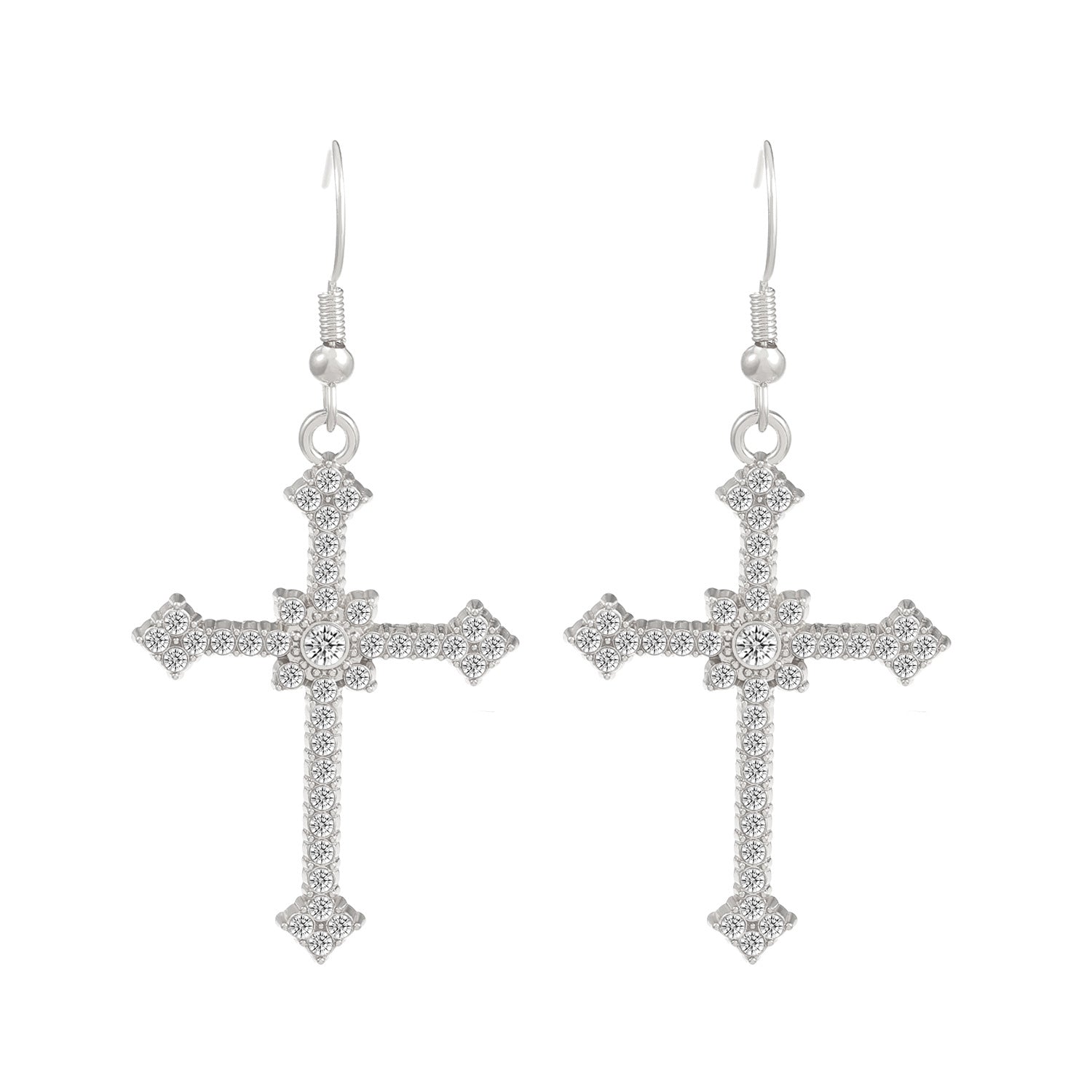 Wholesale Dark Diamond Cross Earrings