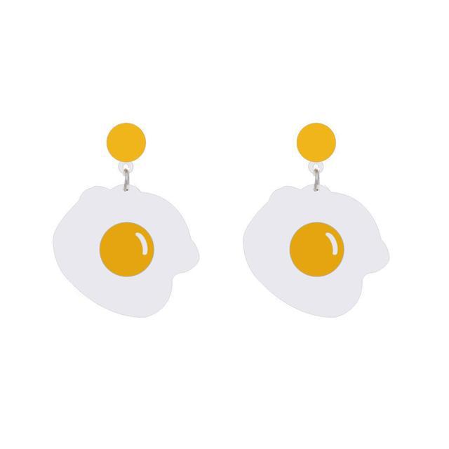 Wholesale Y2K Acrylic Pizza Ice Cream Cake Milk Tea Fried Egg Donut Peanut Butter Sushi Cookie Earrings