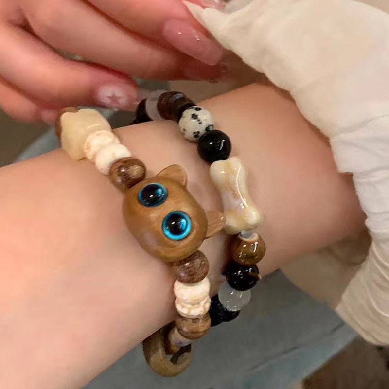 Wholesale Cute Cat Beaded Bracelet Ceramic Hand Ornaments ACC-BT-NS001