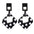 Wholesale black and white polka dot geometric diamond acrylic earrings