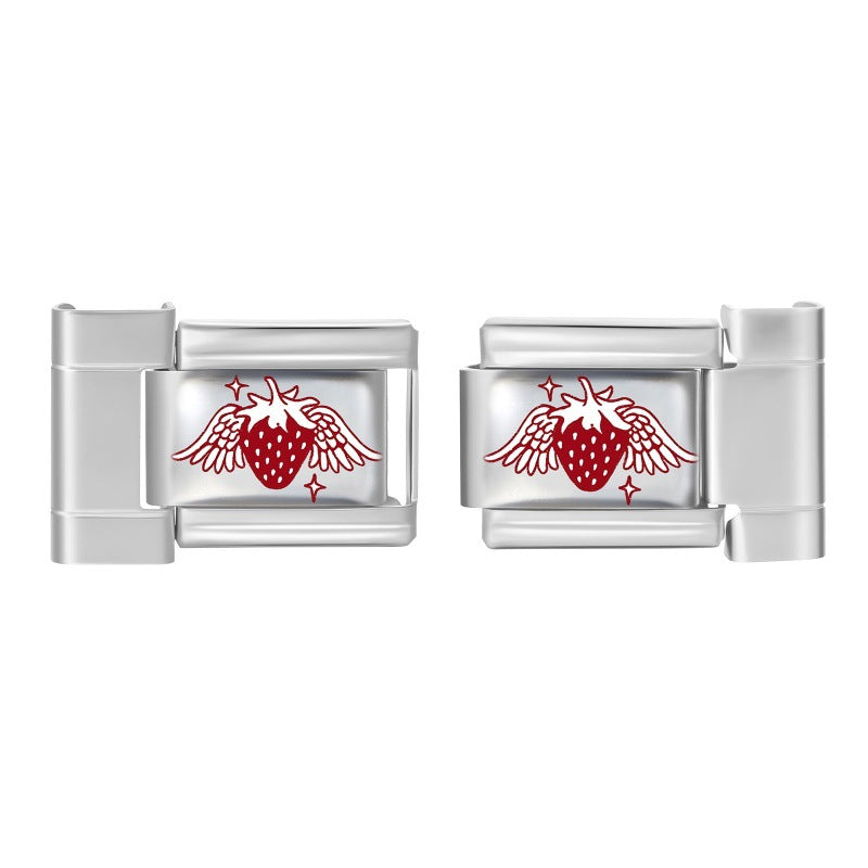 Wholesale 9mm Italian Charm Starter Bracelets DIY Heart Cherry Stainless Steel Composable Bracelet