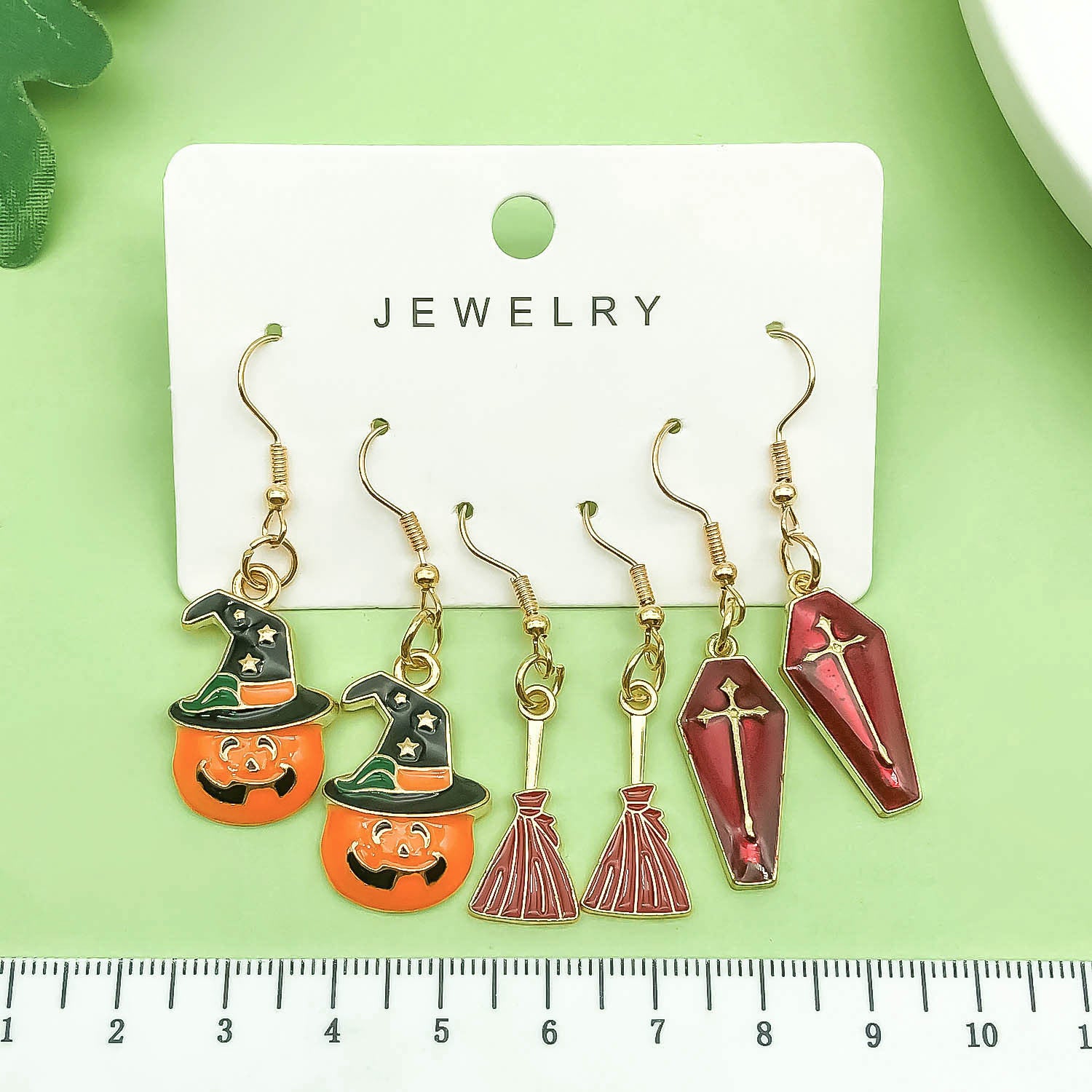 Wholesale  skull  pumpkin alloy oil drop earrings