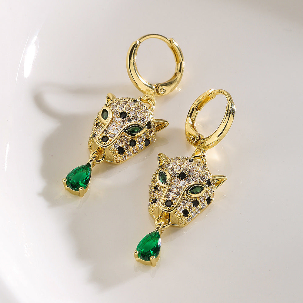 Wholesale Leopard Print Pendant Earrings