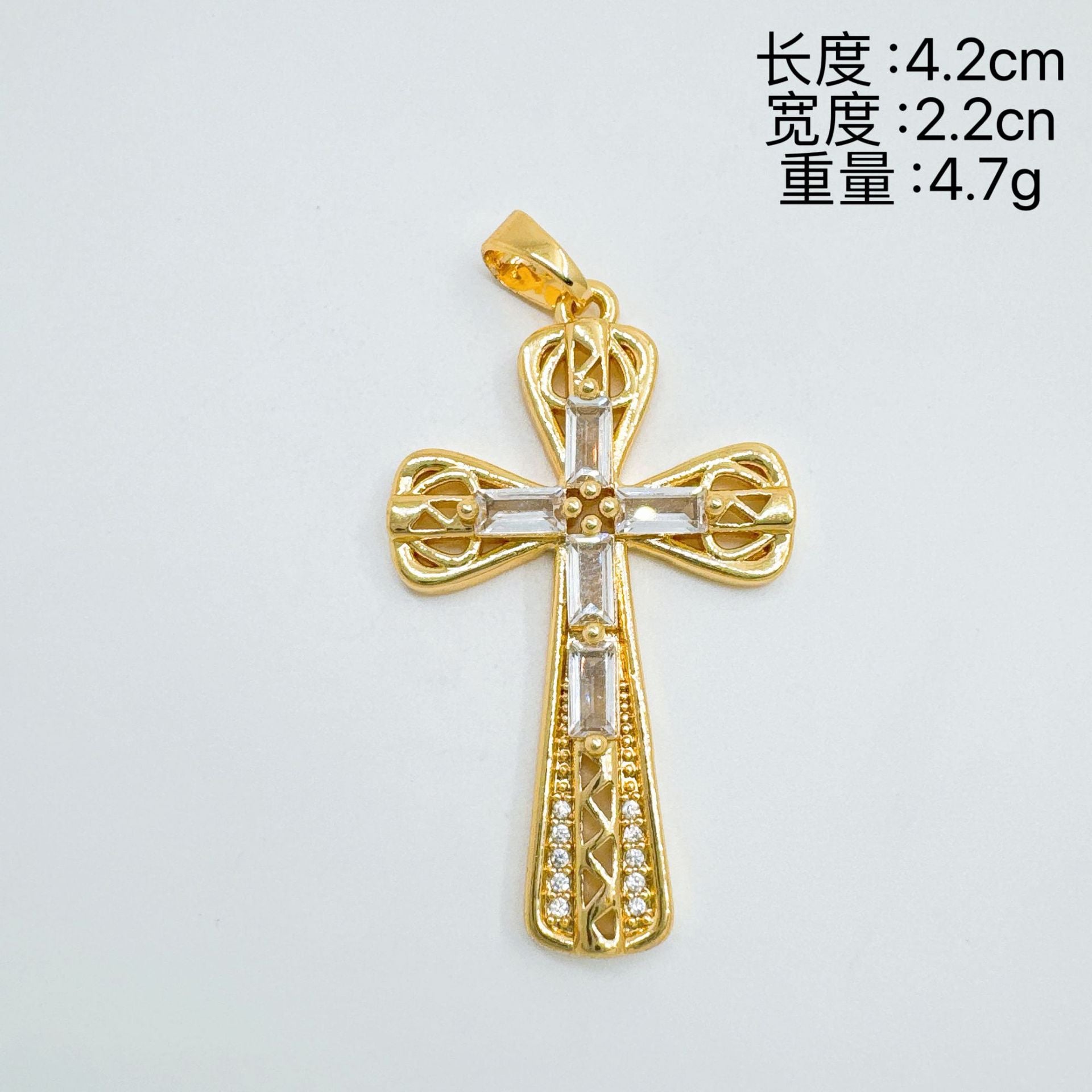 Wholesale Trendy Cross Pendant Necklace Gold Plated Copper Jewelry Accessory Gift