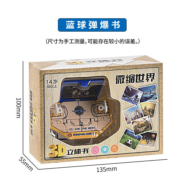 Wholesale 3D Stereo Dinosaur Foldableing Bomb Book Mini Keychain