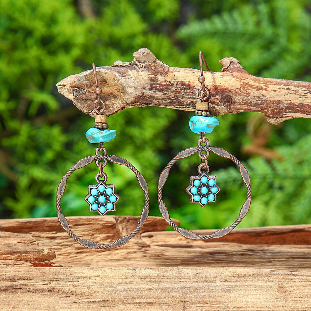 Wholesale Alloy Ethnic Vintage Tassel Drop Earrings - Trendy Everyday Jewelry Accessory