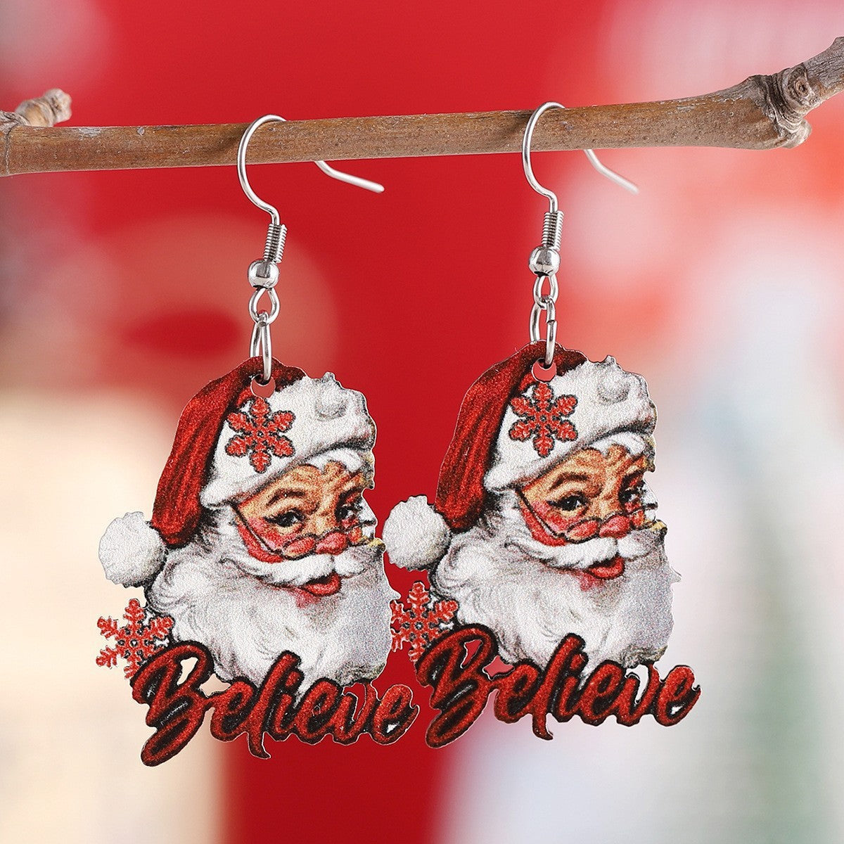 Wholesale Christmas  Sock Candy Cane Acrylic Earrings