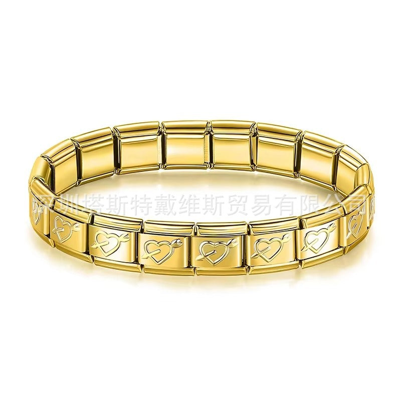Wholesale  Italian Charm Bracelet 9mm DIY  single-section  Creative Stainless Steel Composable Bracelet