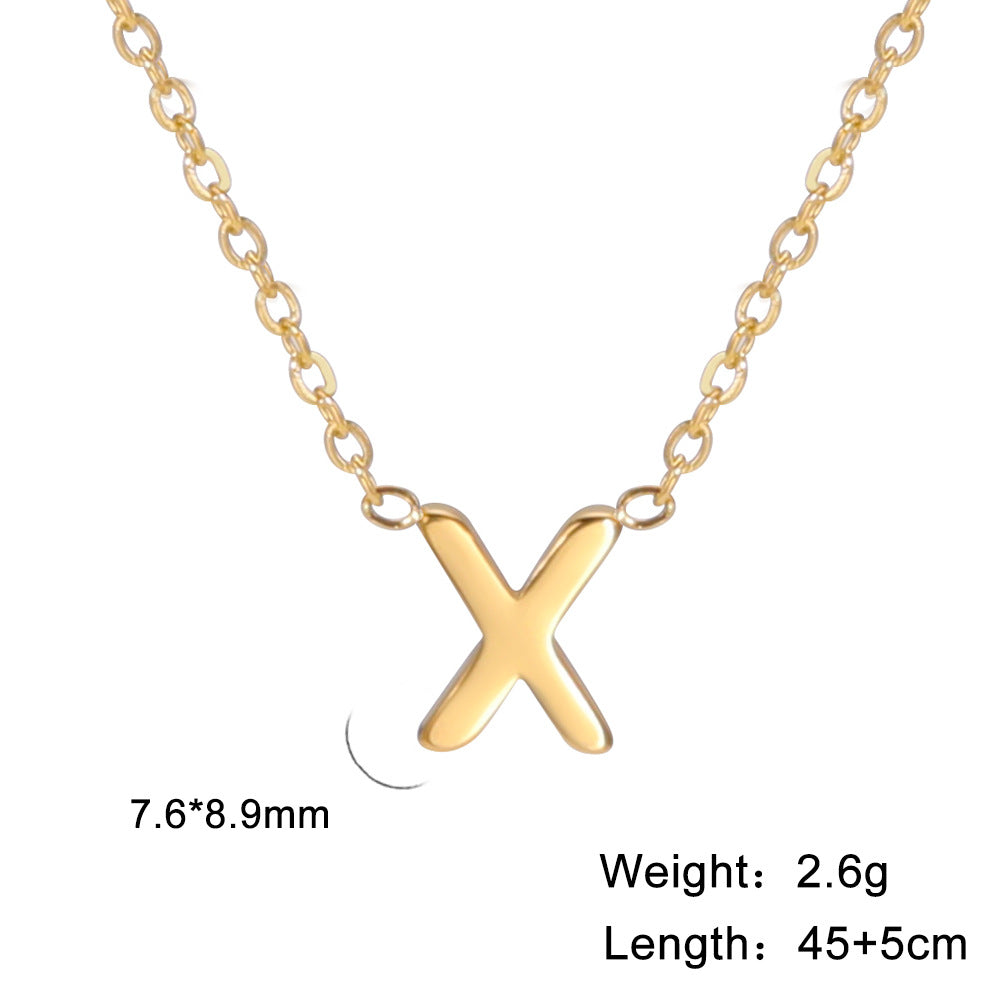 Wholesale Letter Gold 18k Real Gold Electroplated Stainless Steel Necklace