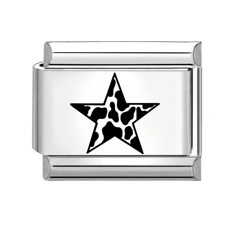 Wholesale Italian Charm Bracelet 9mm DIY Splicing Creative Pattern Stainless Steel Composable Bracelet