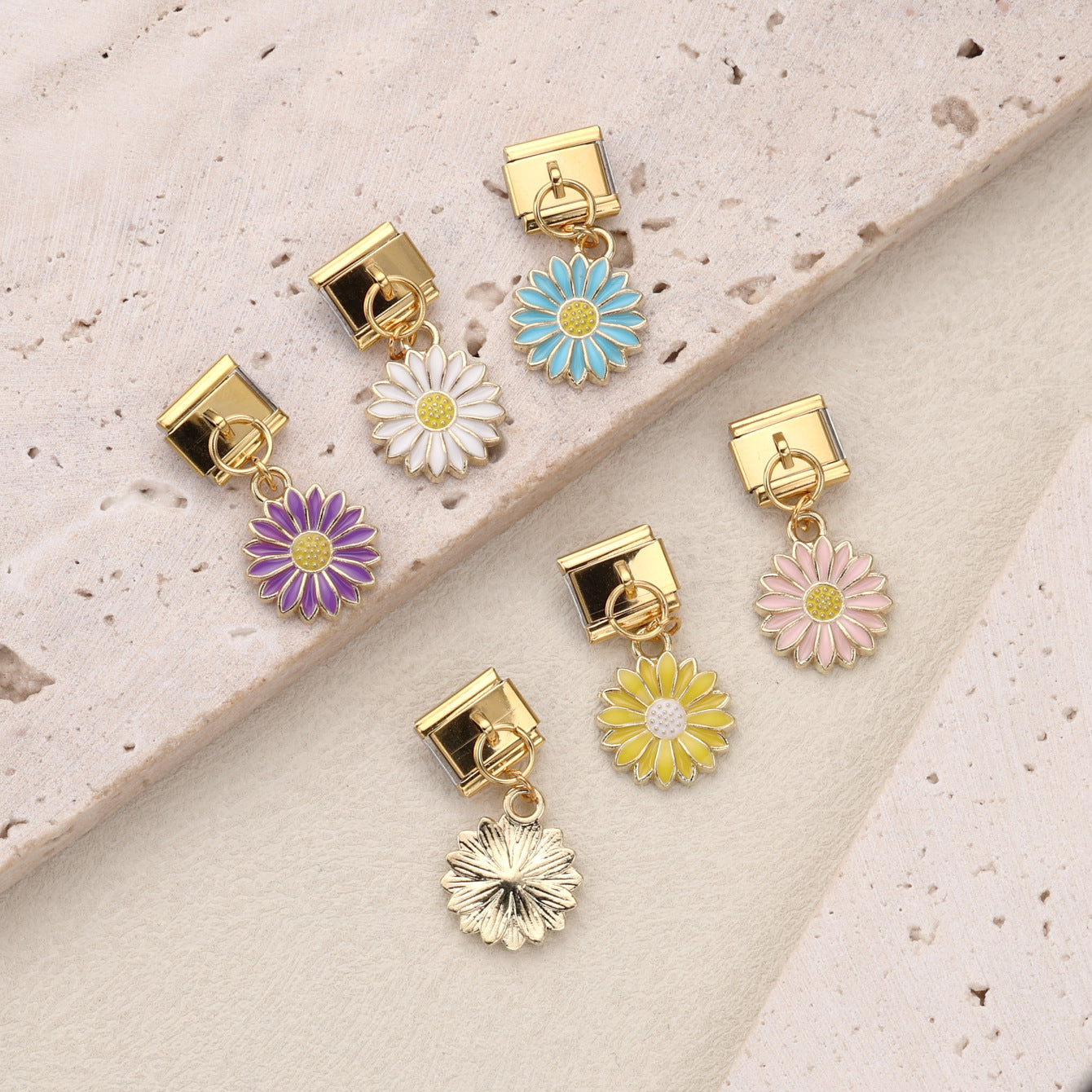 Wholesale 10pcs Italian Charm Bracelet 9mm DIY Splicing Creative Pattern Pendant Stainless Steel Composable Bracelet