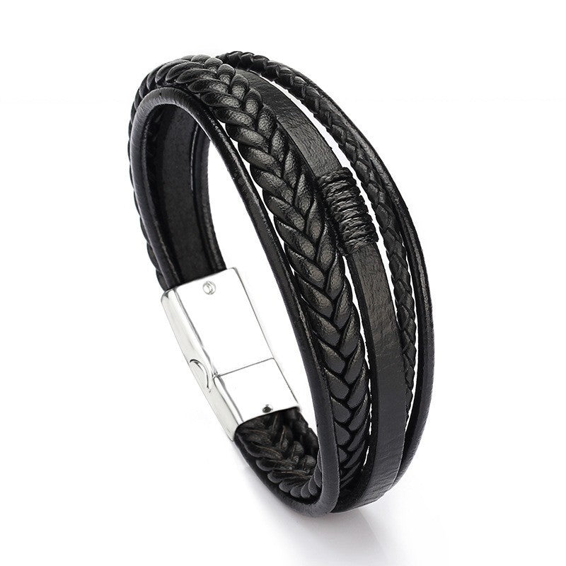 Wholesale  Leather Rope Hand-woven Bracelet