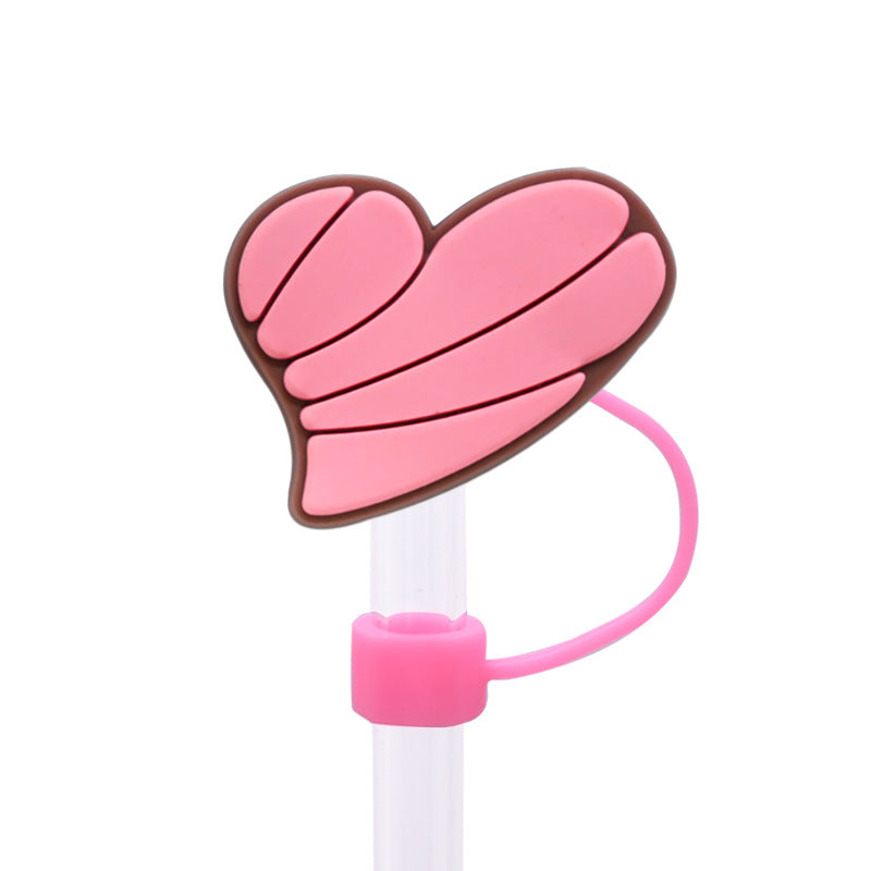 Wholesale Random 100pcs Bread Series Straw Cover 10MM Straw Tube Cap