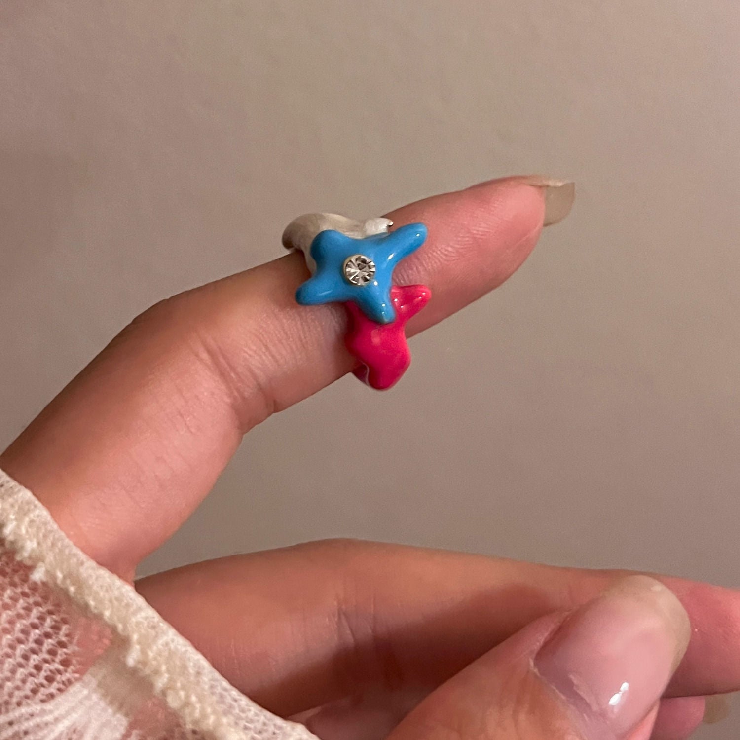 Wholesale Cute Cartoon Ugly Cute Dropping Glaze Ring