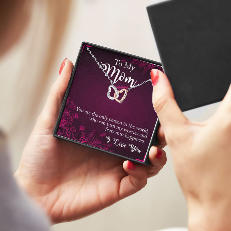 Wholesale s925 Sterling Silver Double Love Color Necklace