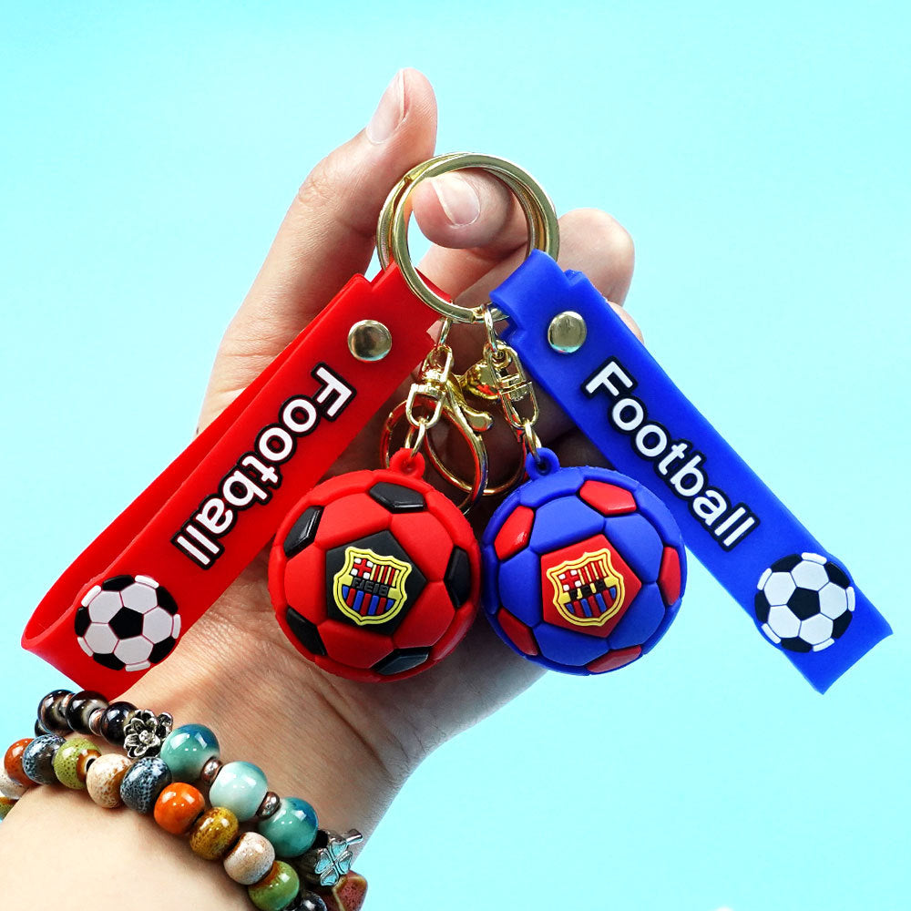 Wholesale Design Football Keychain PVC Material Car Key Accessory Bag Charm for Couples