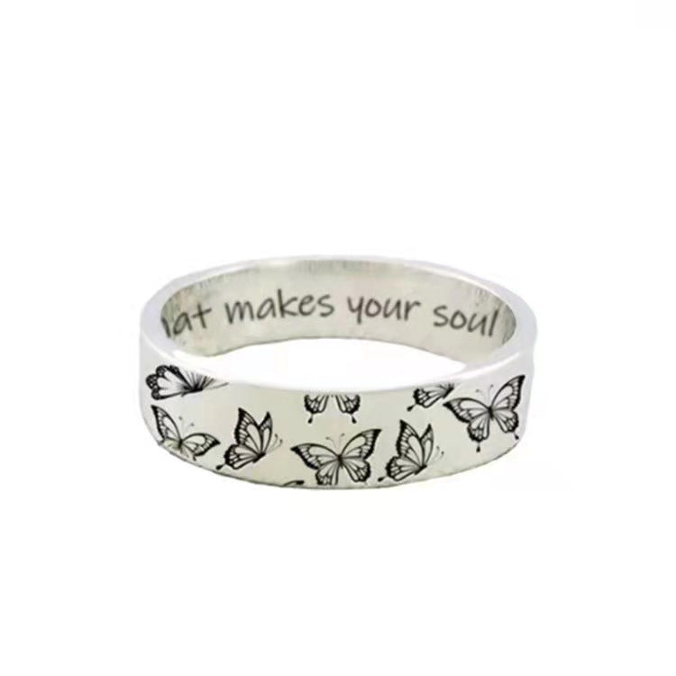 Wholesale  Vintage Carving Butterfly Rings