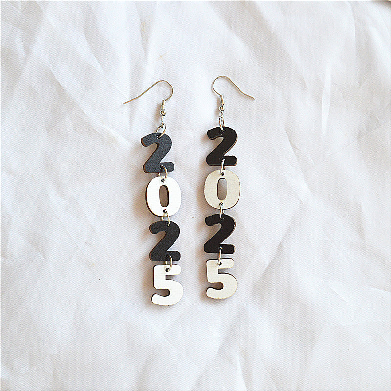 Wholesale New Year Number Earrings ACC-ES-XN040