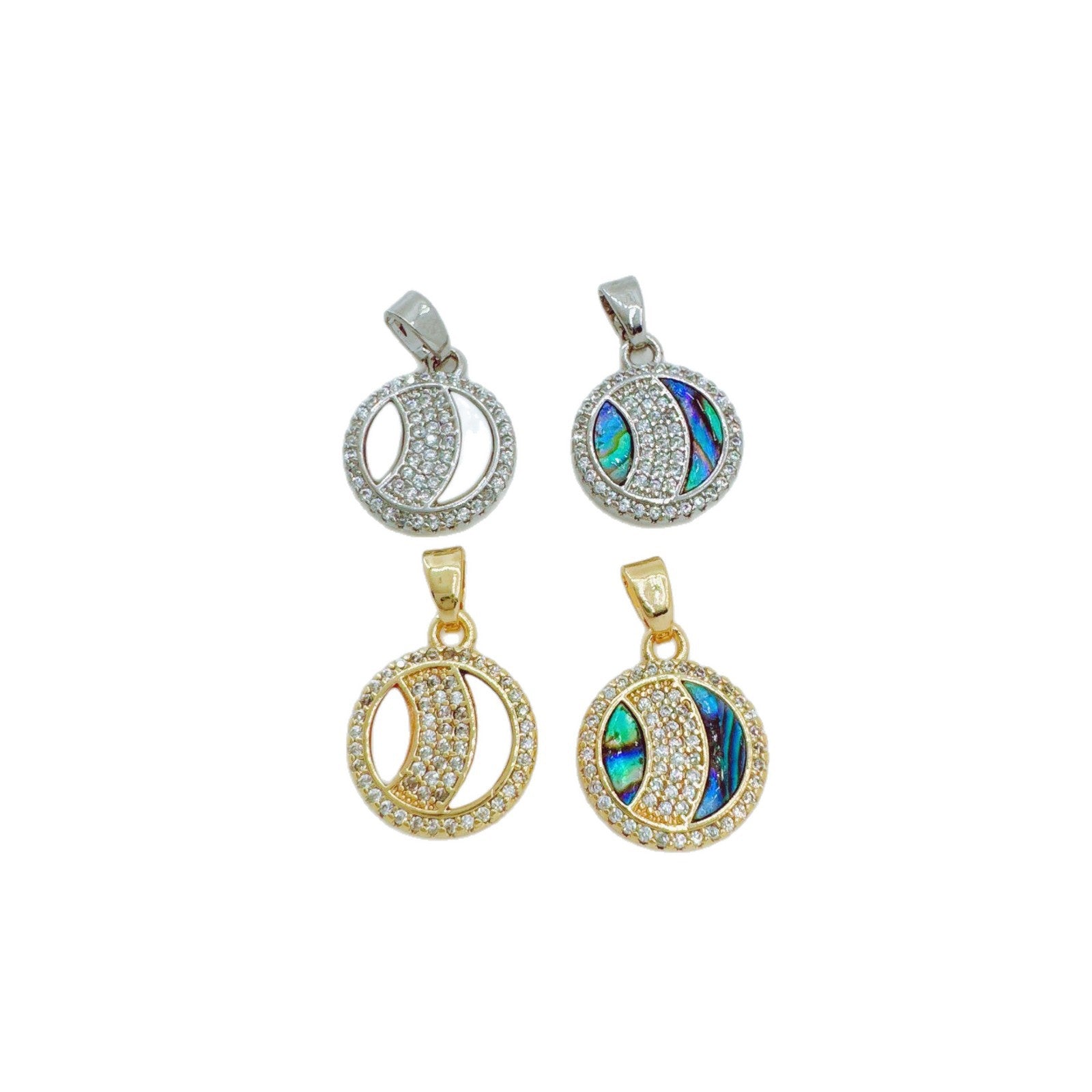 Wholesale Copper Gold Plated Abalone Shell Lotus Pendant Necklace DIY Fashion Accessory Boutique Resale