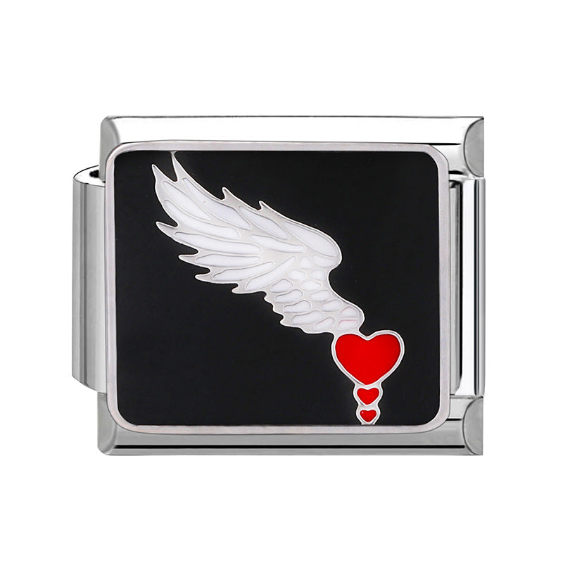 Wholesale Italian Charm Bracelet 9mm DIY Splicing Valentine' s Day Stainless Steel Composable Bracelet