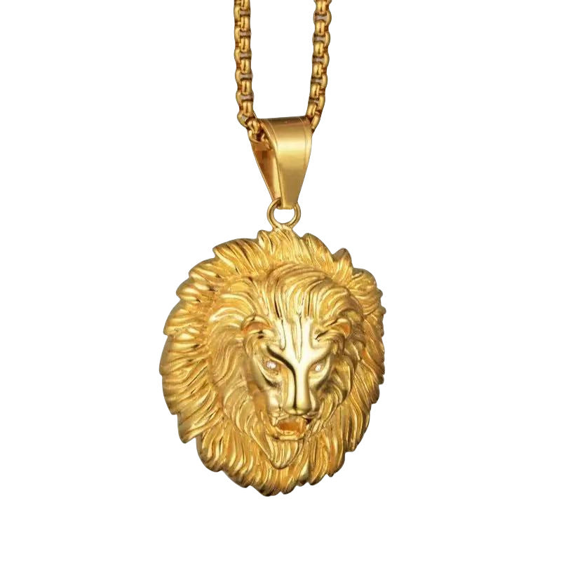 Wholesale Creative Lion Head Pendant Necklace