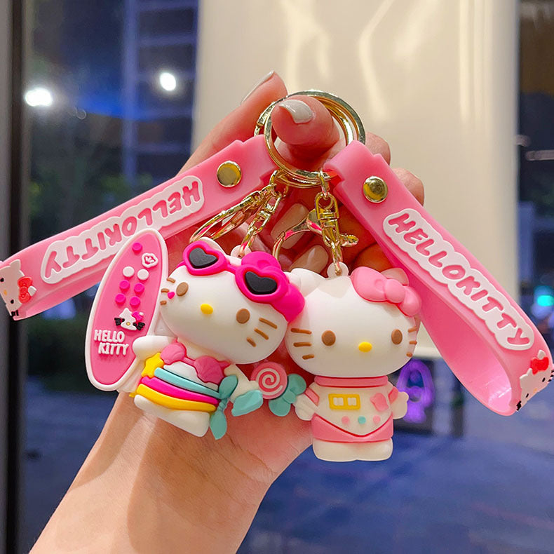 Wholesale Cartoon Cat Keychain Decorative Bag Charm Car Key Accessory Gift for Couples