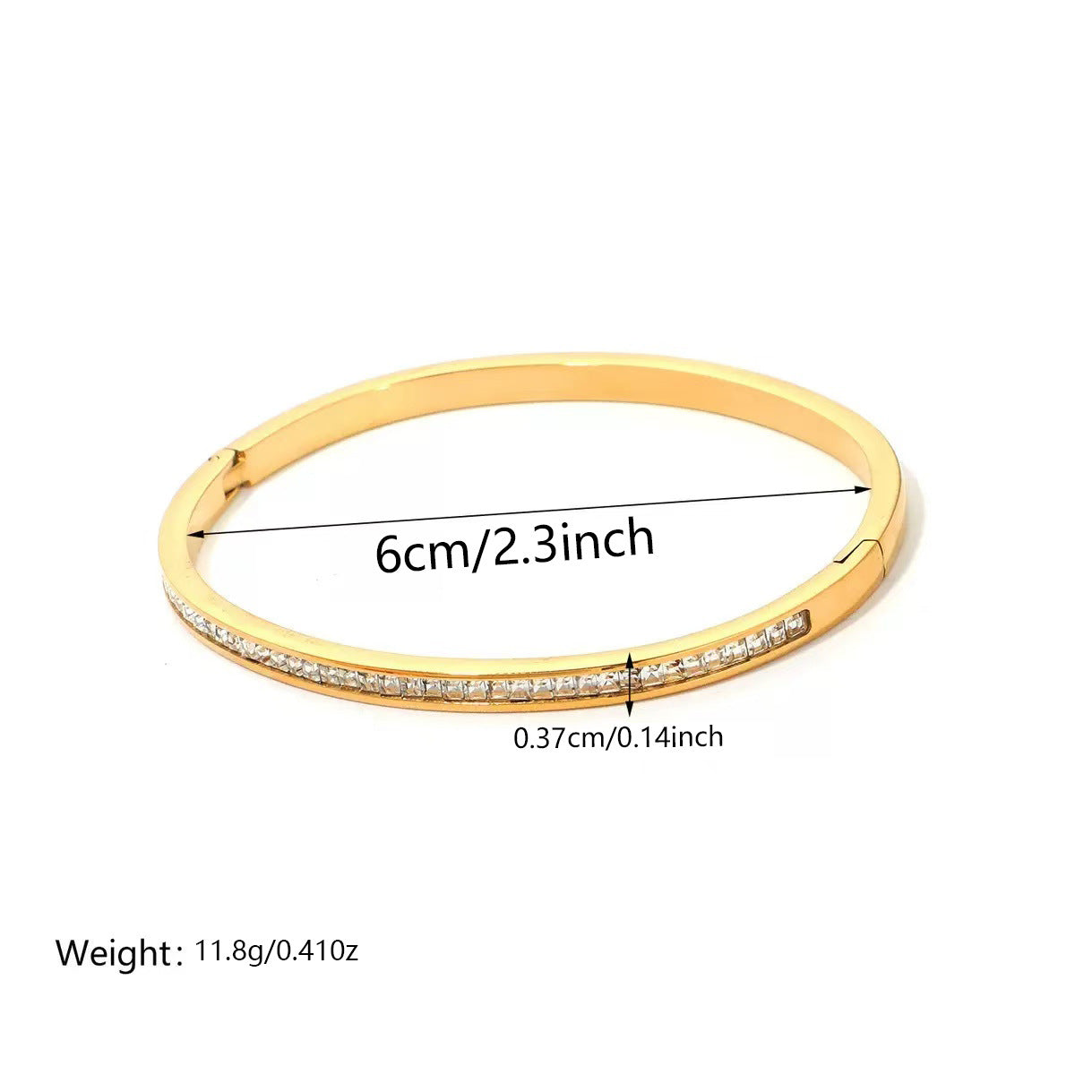 Wholesale Stainless Steel 18K Gold Plated Geometric Bracelet with White Shell Rhinestone Boutique Resale