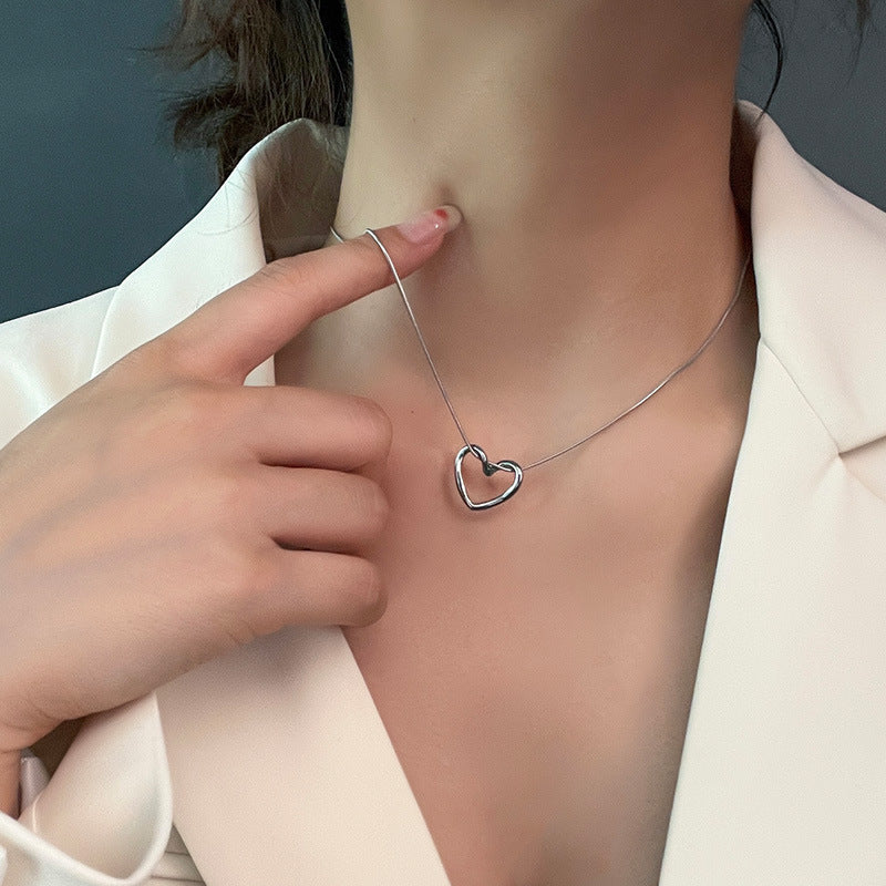 Wholesale Titanium Steel twisted heart necklace