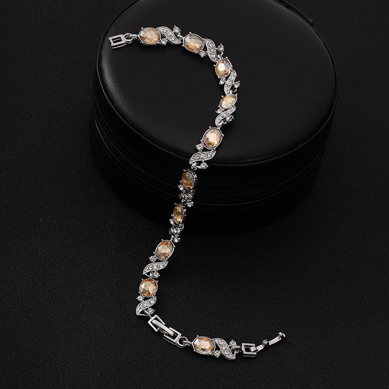 Wholesale Cross-shaped Colorful Zircon Seven Color Bracelet ACC-BT-YunJ010