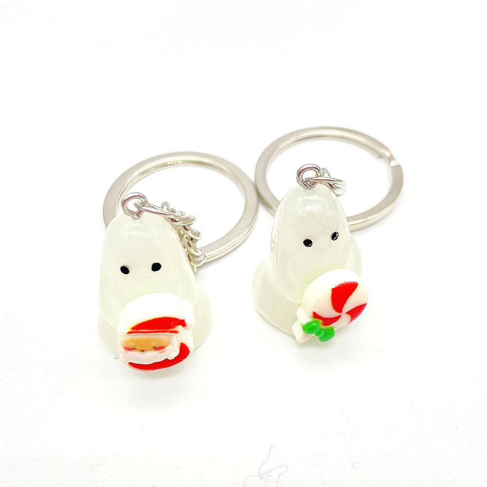 Wholesale Halloween  Keychain Luminous Ghost Three-Dimensional Keychains