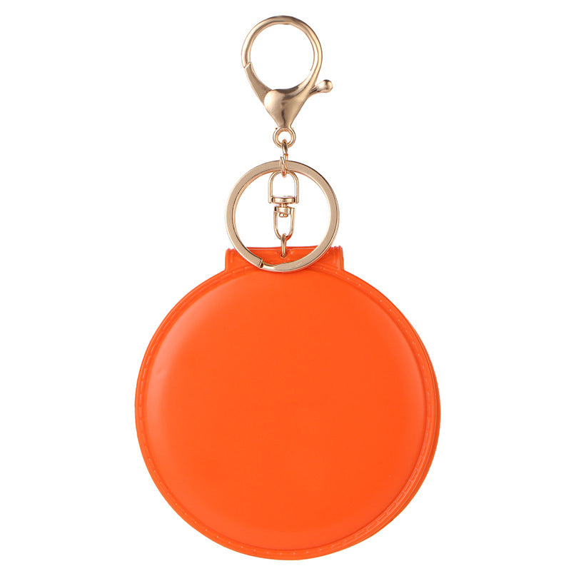 Wholesale Trendy PVC Folding Keychain Mirror Portable Round Makeup Mirror Compact Key Ring Gift Boutique Resale