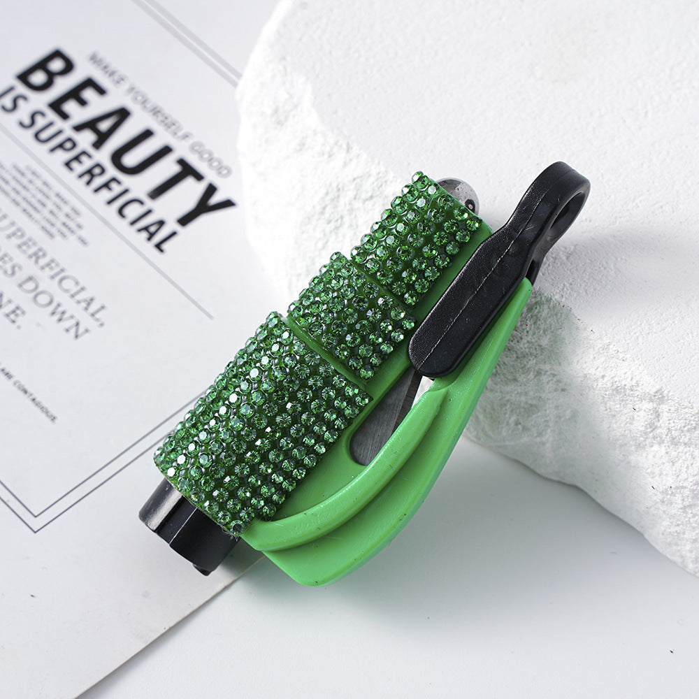 Wholesale Mini Car Hammer Seat Belt Release Keychain with Drill ACCVIP-KC-ZhiYa013