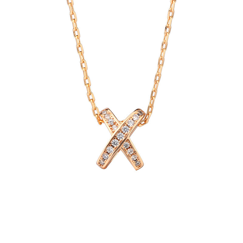 Wholesale  X letter three-dimensional necklace