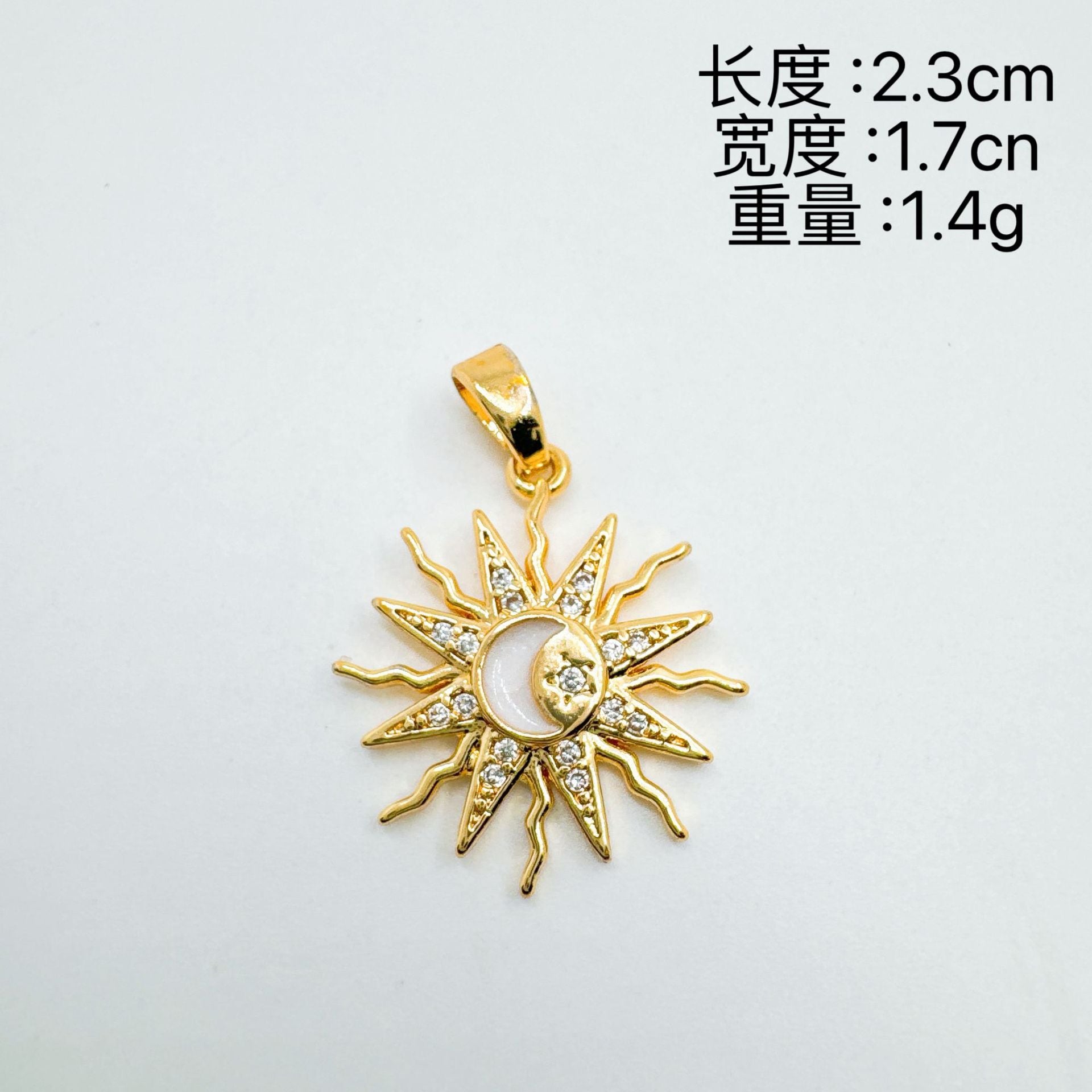 Wholesale Gold Plated Copper Sun Moon Pendant Necklace In Style Chic Jewelry Accessory
