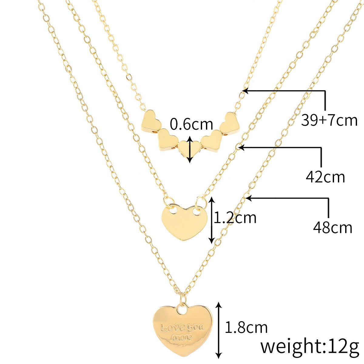 Wholesale alloy love-shaped necklace