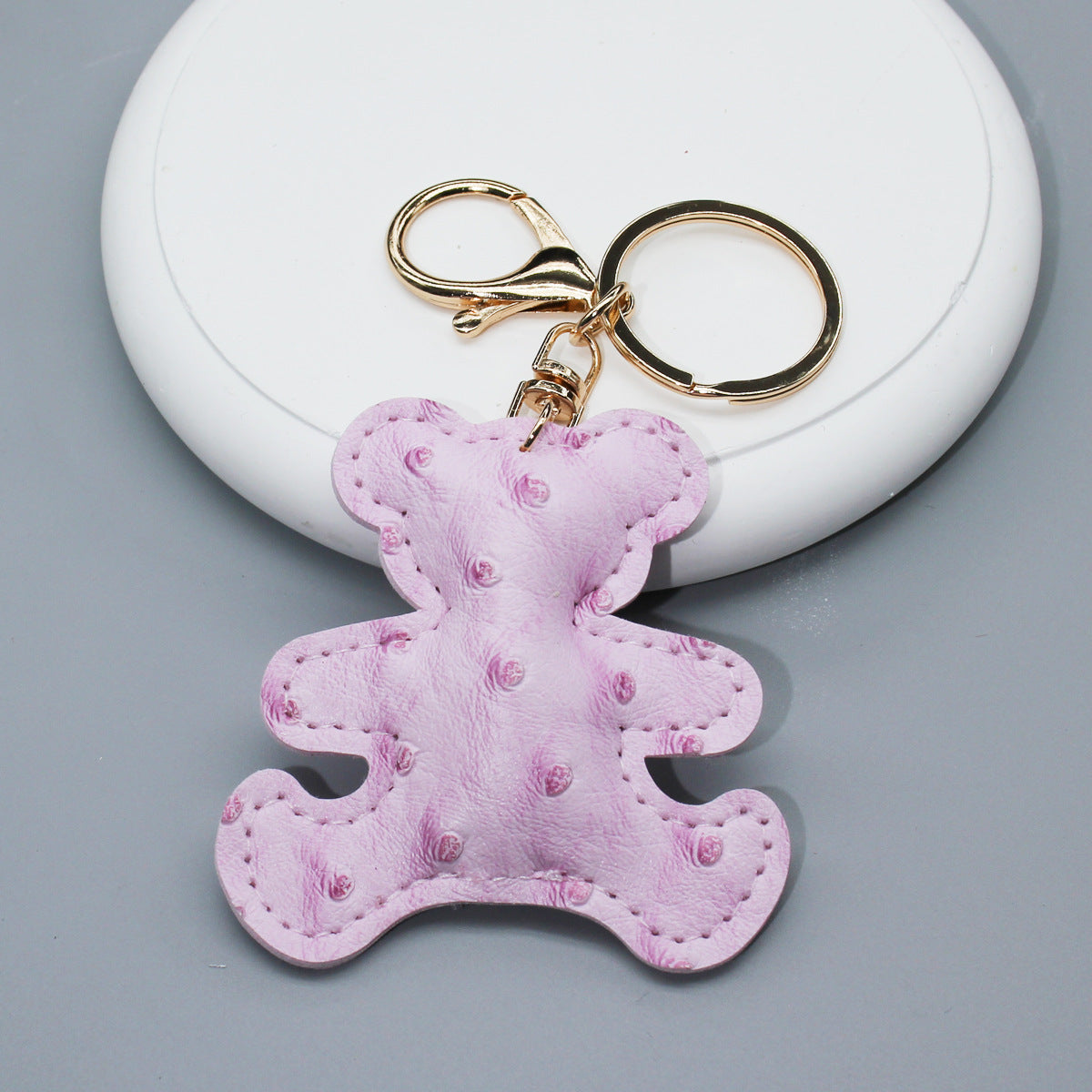 Wholesale  Cartoon Bear Accessories Leather Pattern Car Keychain