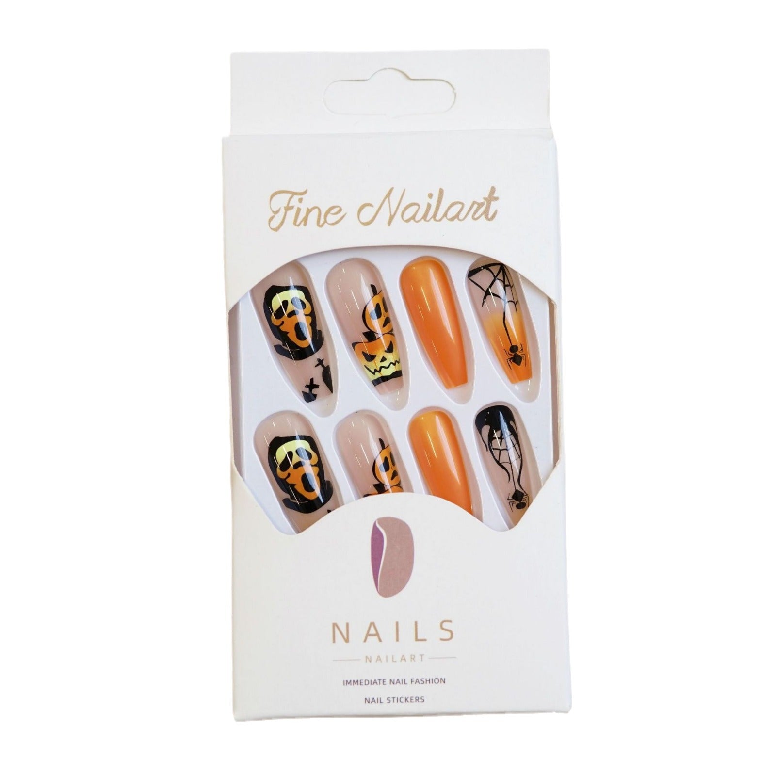 Wholesale 24 Pieces/ box  Pumpkin Nails Kits Nail Stickers