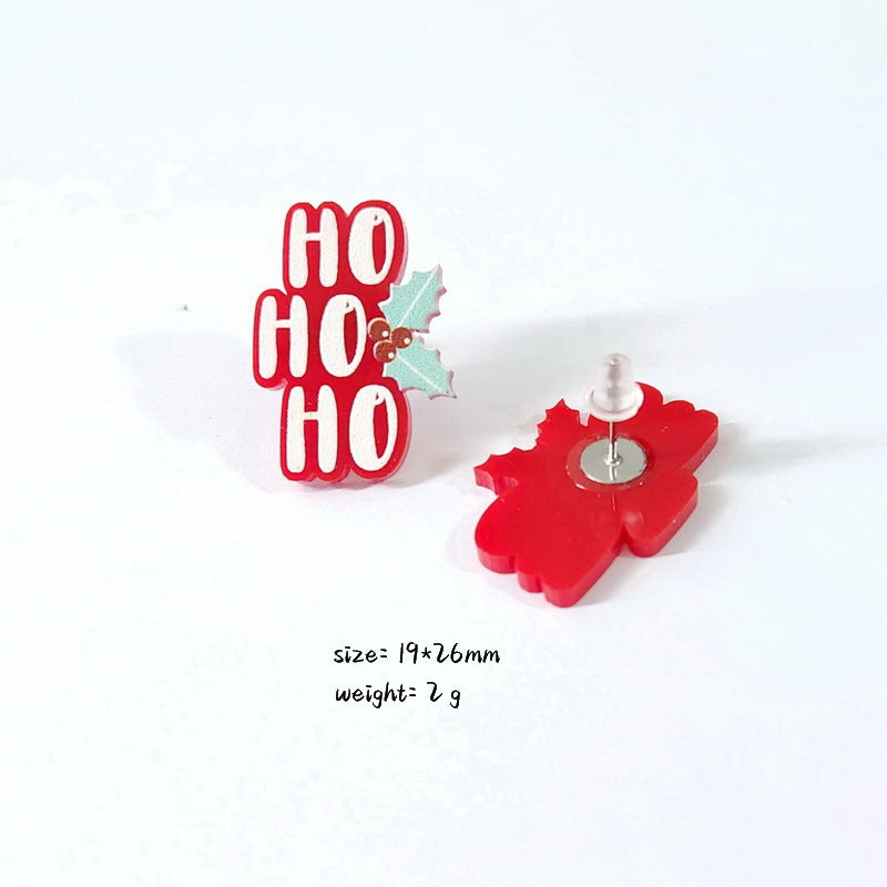 Wholesale Christmas Tree Rainbow Sloth Dinosaur Gingerbread Man Acrylic Earrings ACC-ES-XP026