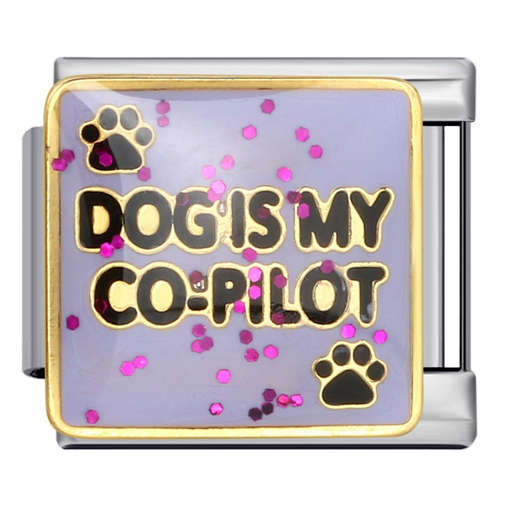 Wholesale Italian Module Bracelet Titanium Steel Welding Oil Dropping DIY Charms