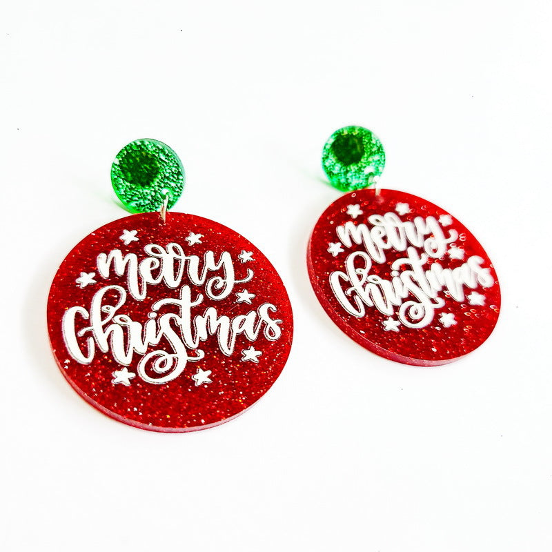 Wholesale Christmas Tree Rainbow Koala Dinosaur Cactus Gingerbread Man Acrylic Earrings ACC-ES-XP012