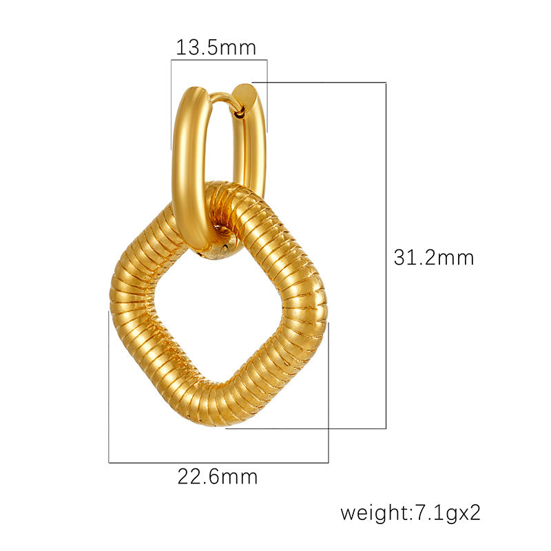 Wholesale Square pendant stainless steel earrings
