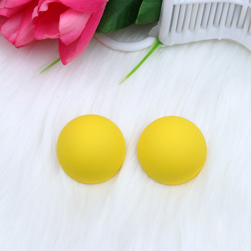 Wholesale 12 Color Round Circle Stereo Spray Paint Earrings