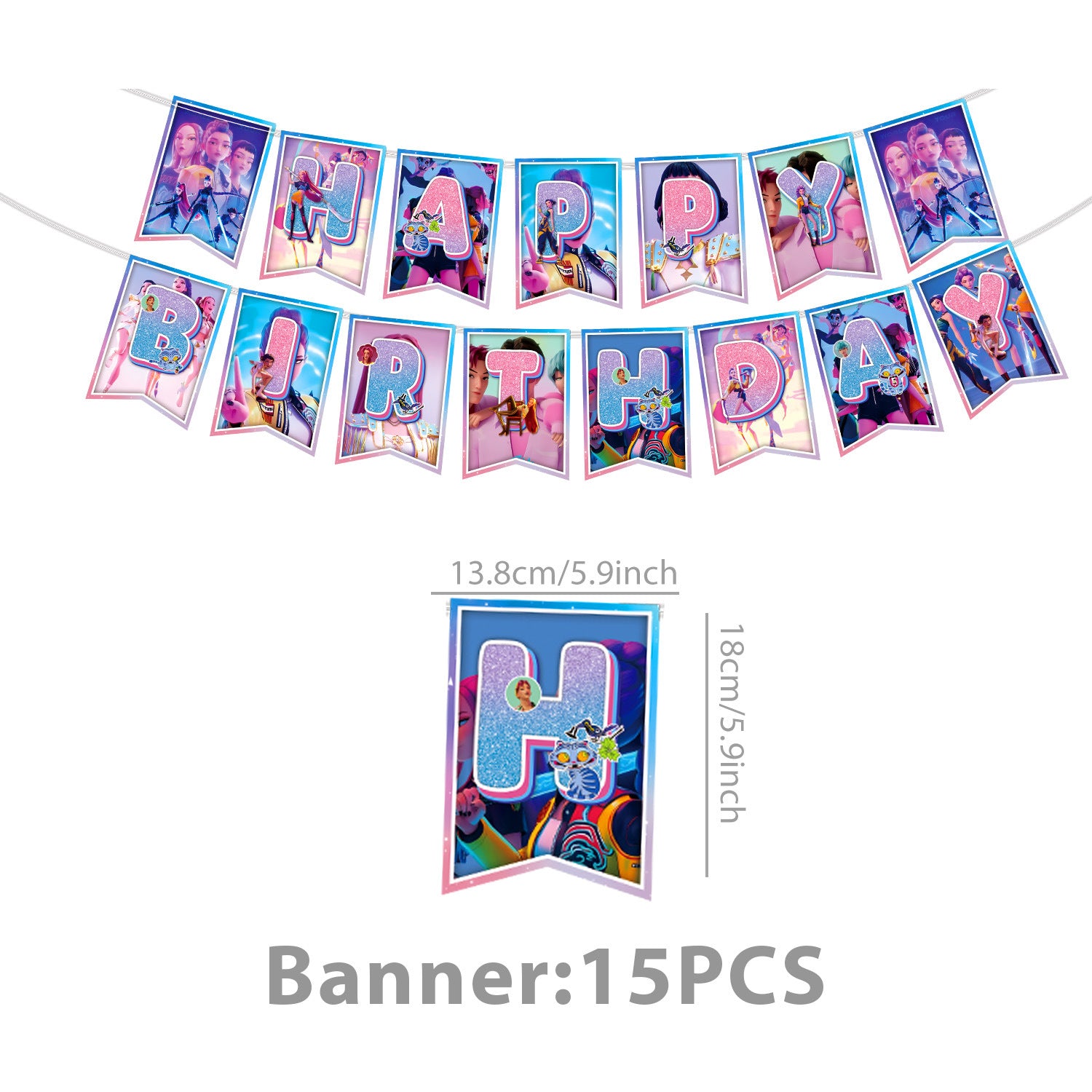 Wholesale KPOP  birthday party decoration tableware supplies atmosphere layout five-piece set kpop