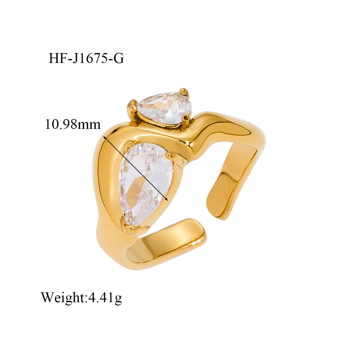 Wholesale Ins Style Titanium Steel Open Ring Electroplated Fashion Accessory Gift