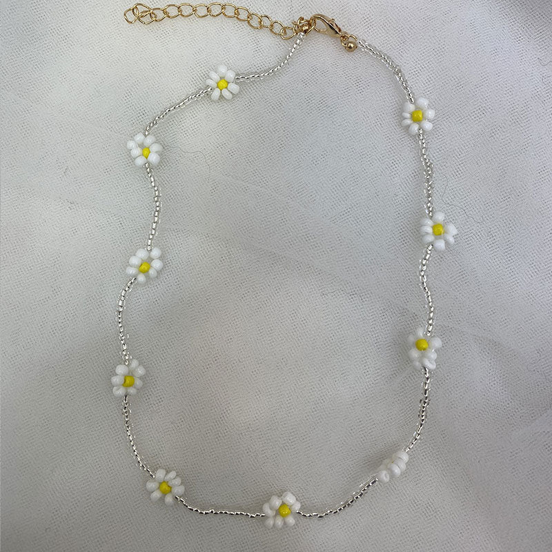 Wholesale  small Daisy crystal flower necklace