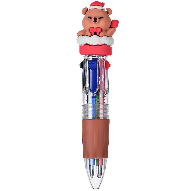 Wholesale Cute cartoon Christmas four-color ballpoint pen