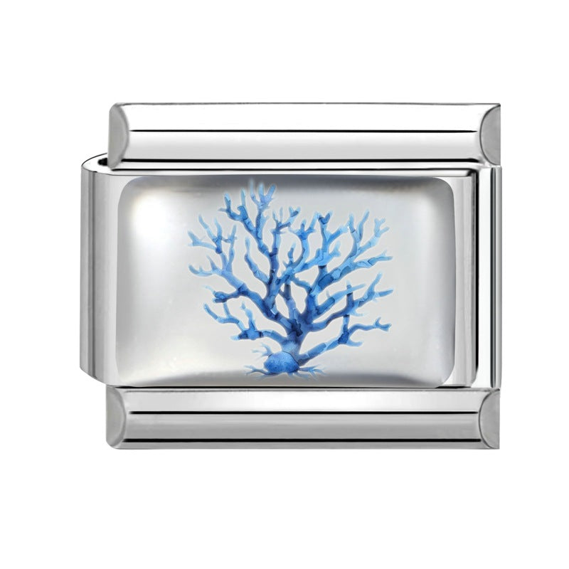 Wholesale 9mm Italian Charm Starter Bracelets DIY Marine Series Stainless Steel Composable Bracelet