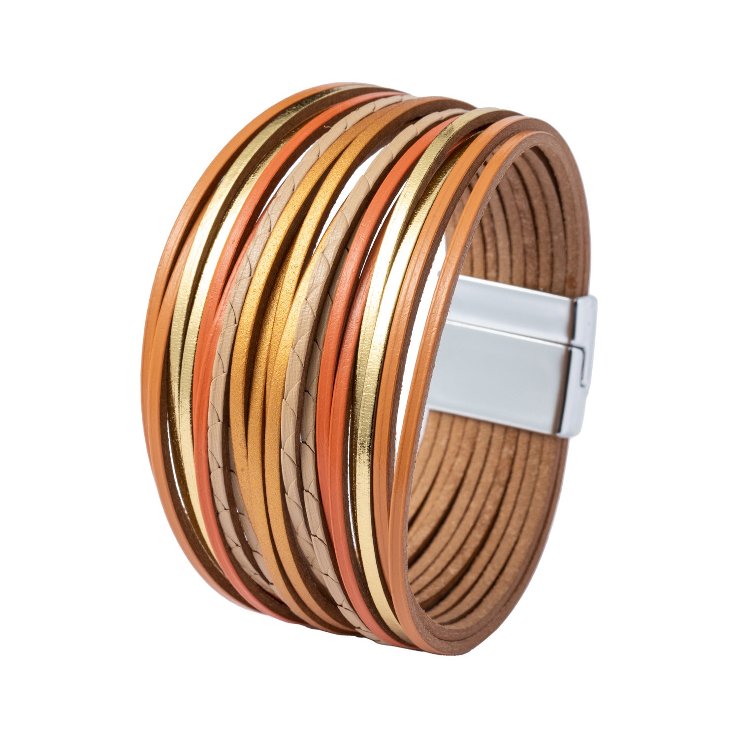 Wholesale Gradient Leather Cord Mixed Color Leather Bracelet ACC-BT-Shangy005